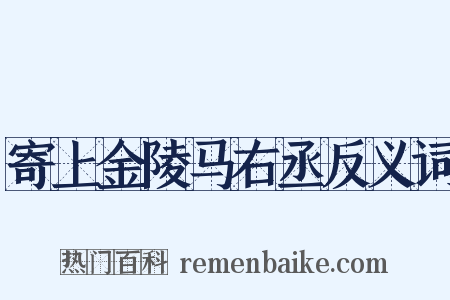 寄上金陵马右丞反义词是什么意思的图片